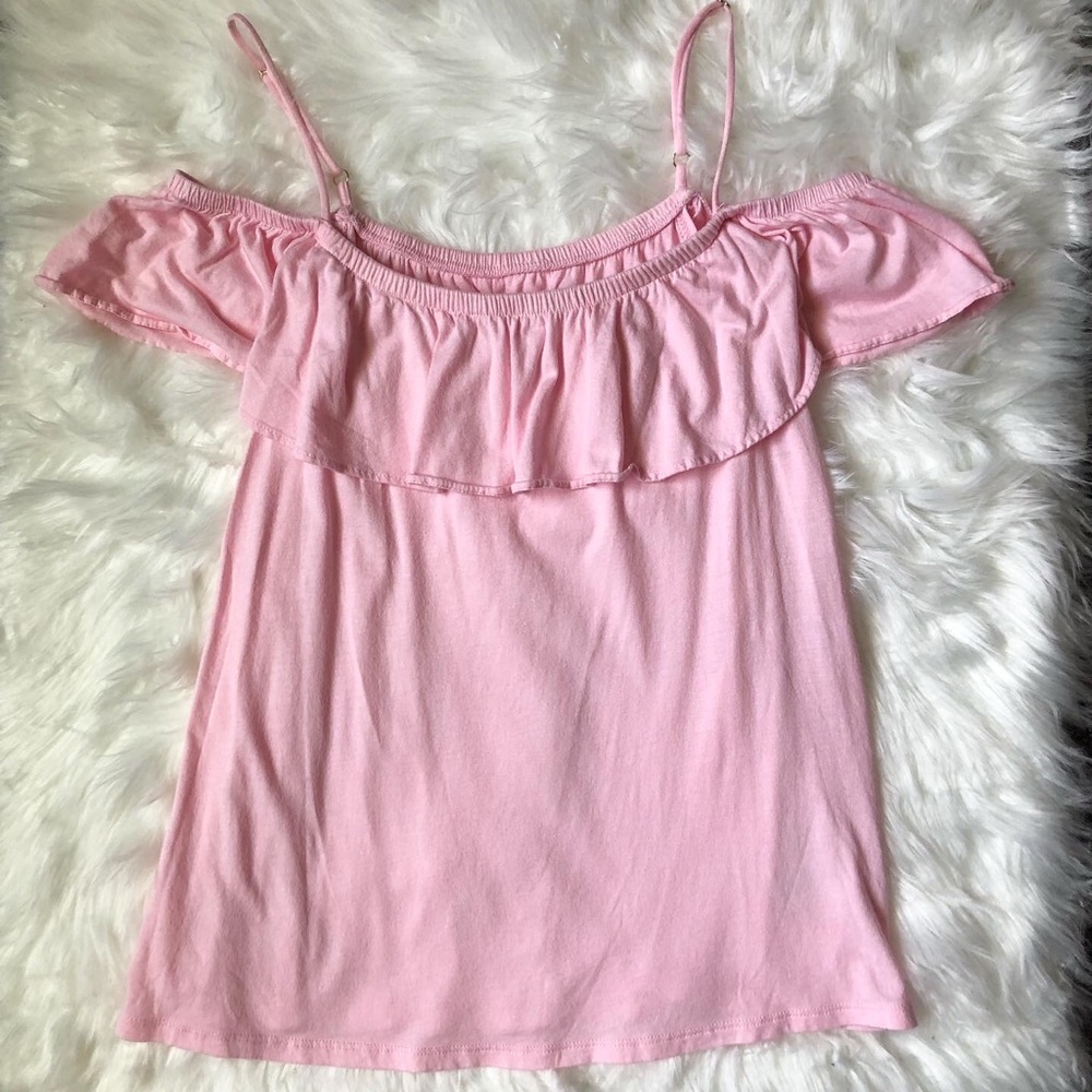 Lilly Pulitzer classic pink off the shoulder top